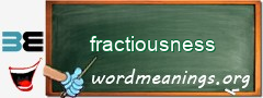 WordMeaning blackboard for fractiousness